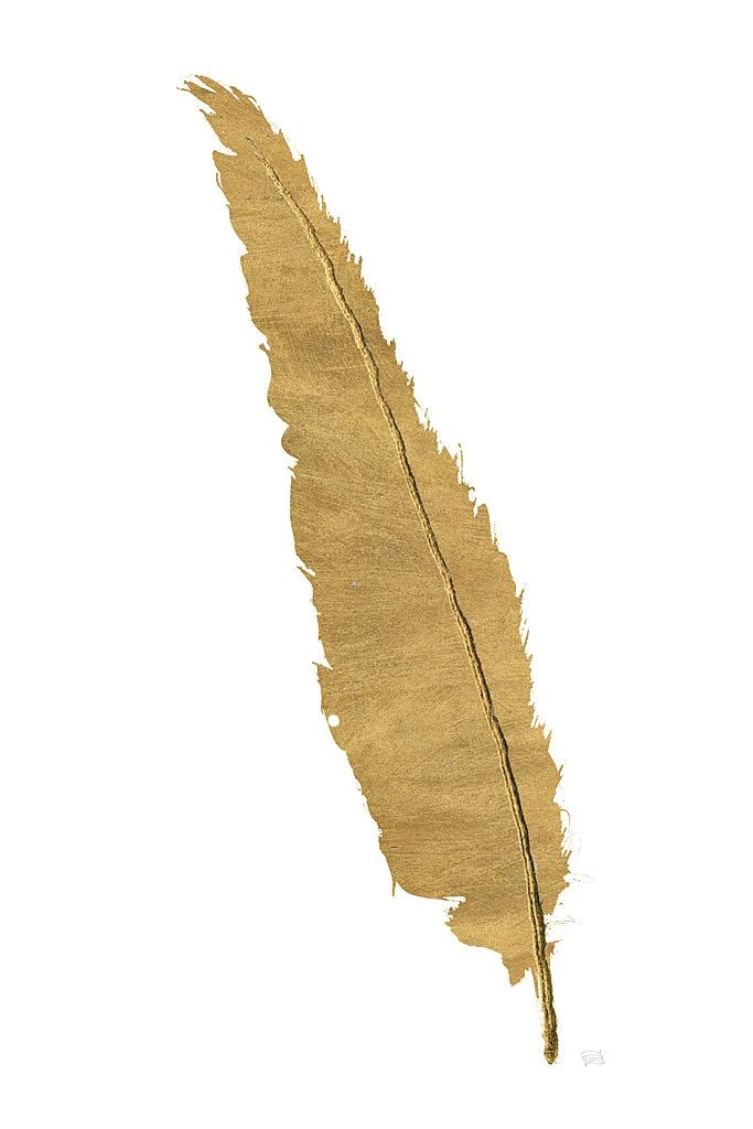 Pure Gold Feather VI by Chris Paschke. SKU 28004h. Archival Giclee Fine art print for wall decor.