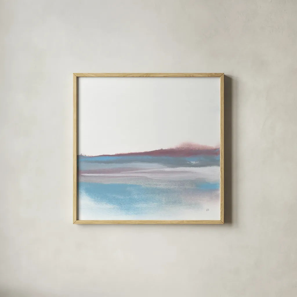 Purist Cassis II by Chris Paschke. Shown in a natural wood glass frame for a timeless modern aesthetic. Available as an archival giclee rolled canvas, fine art paper, or poster print. SKU 68168a.