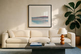 Purist Cassis II by Chris Paschke. Displayed in a glass frame with matte in a clean modern living room. Available as an archival giclee rolled canvas, fine art paper, or poster print. SKU 68168a.