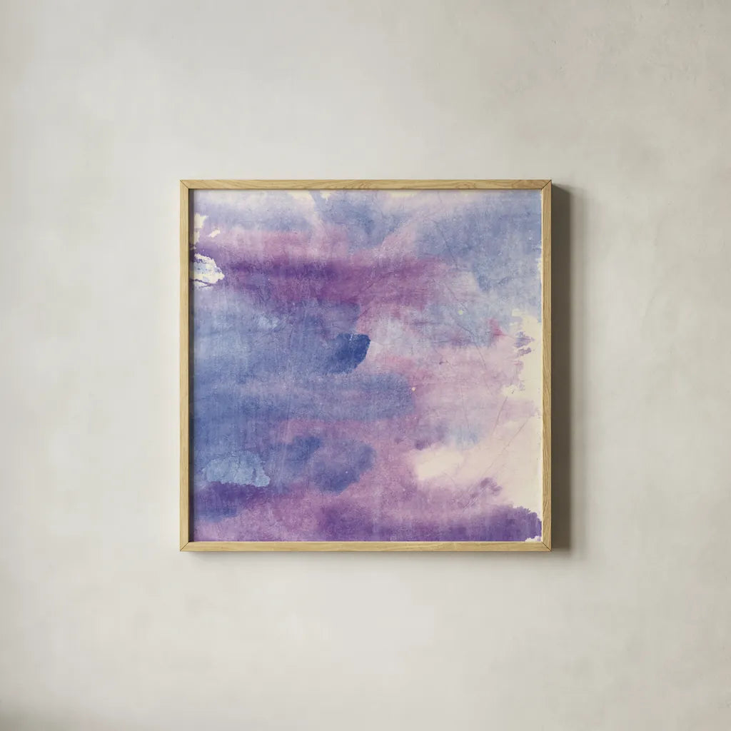 Purple Haze II by Chris Paschke. Shown in a natural wood glass frame for a timeless modern aesthetic. Available as an archival giclee rolled canvas, fine art paper, or poster print. SKU 37162a.