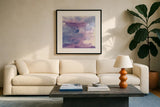 Purple Haze II by Chris Paschke. Displayed in a glass frame with matte in a clean modern living room. Available as an archival giclee rolled canvas, fine art paper, or poster print. SKU 37162a.
