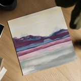 Purple Rock Dawn II by Chris Paschke. Shown as a detailed flat fine art print, highlighting archival giclee quality. Available as an archival giclee rolled canvas, fine art paper, or poster print. SKU 24083a.
