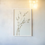 Pussy Willows II by Chris Paschke. shown as a paper print in a white frame. Available as a archival giclee rolled canvas, fine art paper, or poster print. SKU 55080h.