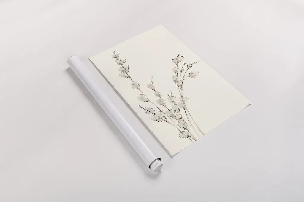 Pussy Willows V by Chris Paschke. shown as a rolled paper print. Available as archival giclee rolled canvas, fine art paper, or poster print. SKU 55083h.