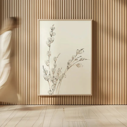 Pussy Willows V by Chris Paschke. shown as over sized large wall art. Available as an archival giclee rolled canvas, fine art paper, or poster print. SKU 55083h.