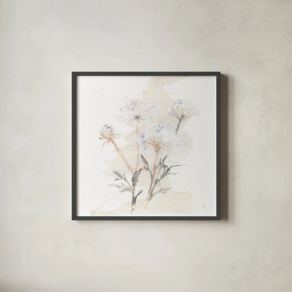 Queen Annes Lace II by Chris Paschke. Shown in a sleek black glass frame for a contemporary gallery look. Available as an archival giclee rolled canvas, fine art paper, or poster print. SKU 73082a.