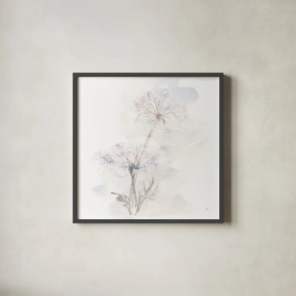 Queen Annes Lace III by Chris Paschke. Shown in a sleek black glass frame for a contemporary gallery look. Available as an archival giclee rolled canvas, fine art paper, or poster print. SKU 73083a.