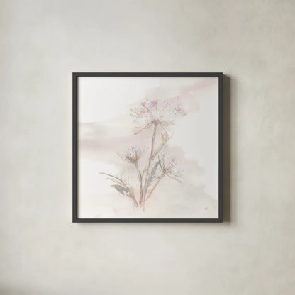 Queen Annes Lace IV by Chris Paschke. Shown in a sleek black glass frame for a contemporary gallery look. Available as an archival giclee rolled canvas, fine art paper, or poster print. SKU 73084a.
