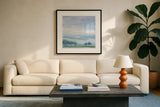 Rain on the Plain by Chris Paschke. Displayed in a glass frame with matte in a clean modern living room. Available as an archival giclee rolled canvas, fine art paper, or poster print. SKU 23949a.