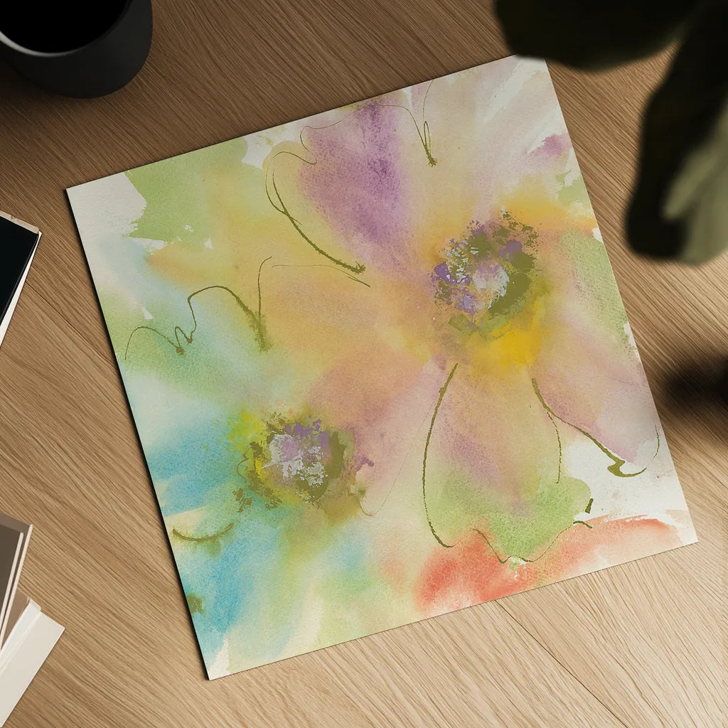 Rainbow Cosmos II by Chris Paschke. Shown as a detailed flat fine art print, highlighting archival giclee quality. Available as an archival giclee rolled canvas, fine art paper, or poster print. SKU 24354a.