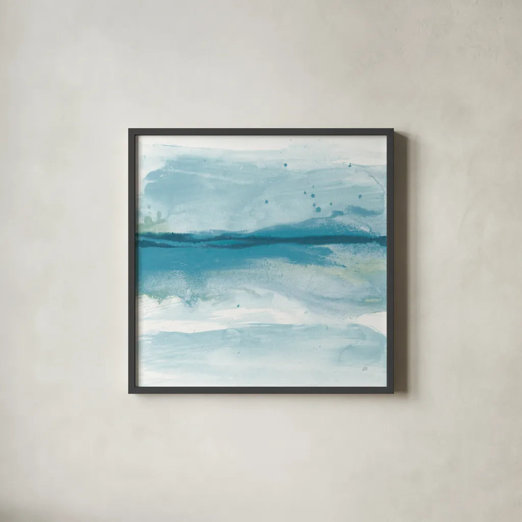 Reactions II Bright by Chris Paschke. Shown in a sleek black glass frame for a contemporary gallery look. Available as an archival giclee rolled canvas, fine art paper, or poster print. SKU 75628a.