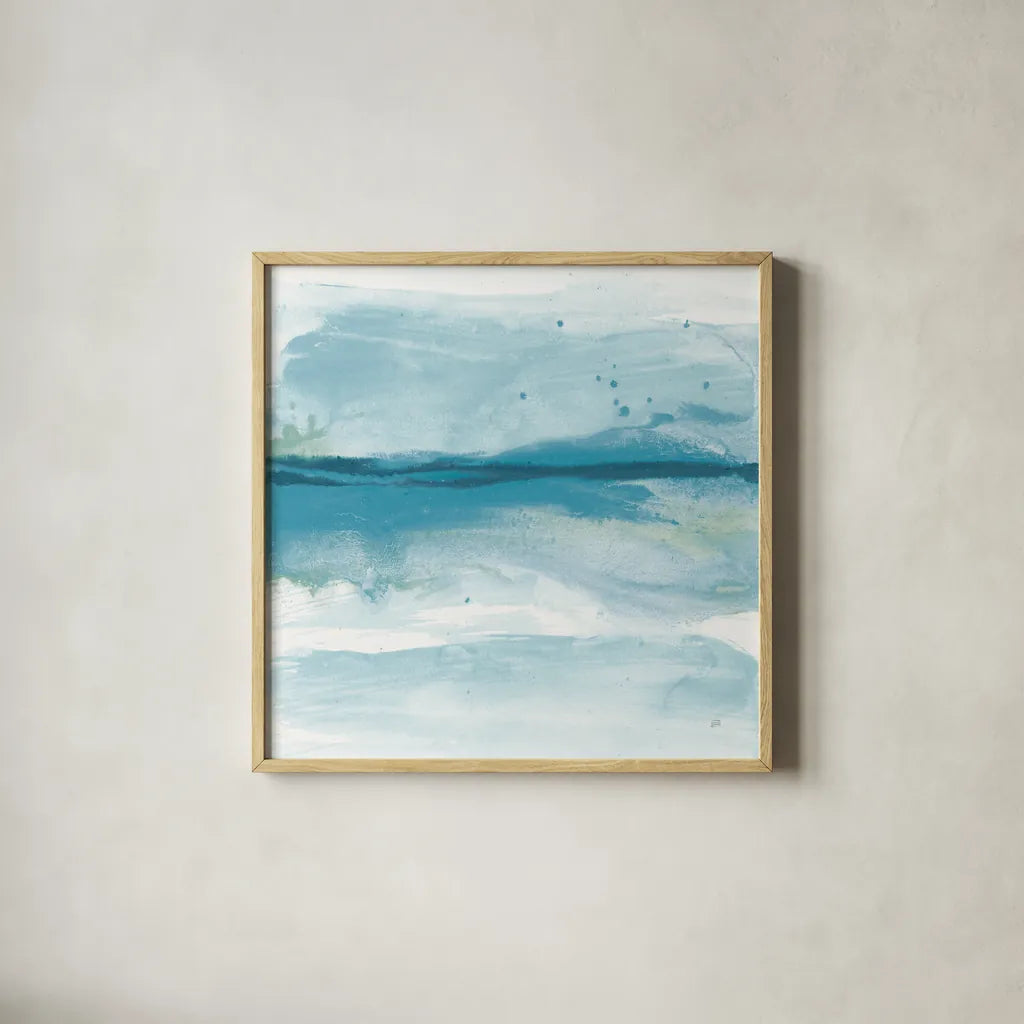 Reactions II Bright by Chris Paschke. Shown in a natural wood glass frame for a timeless modern aesthetic. Available as an archival giclee rolled canvas, fine art paper, or poster print. SKU 75628a.