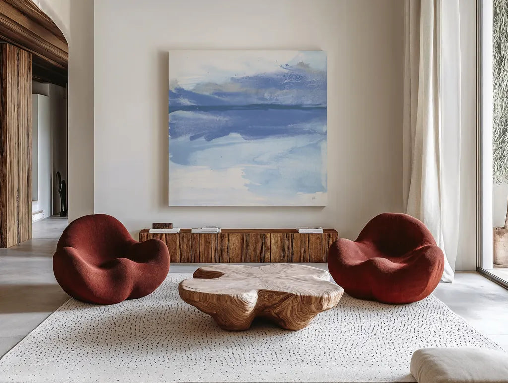 Reactions III by Chris Paschke. Shown as extra-large giant wall art in a modern living room. Available as an archival giclee rolled canvas, fine art paper, or poster print. SKU 74354a.