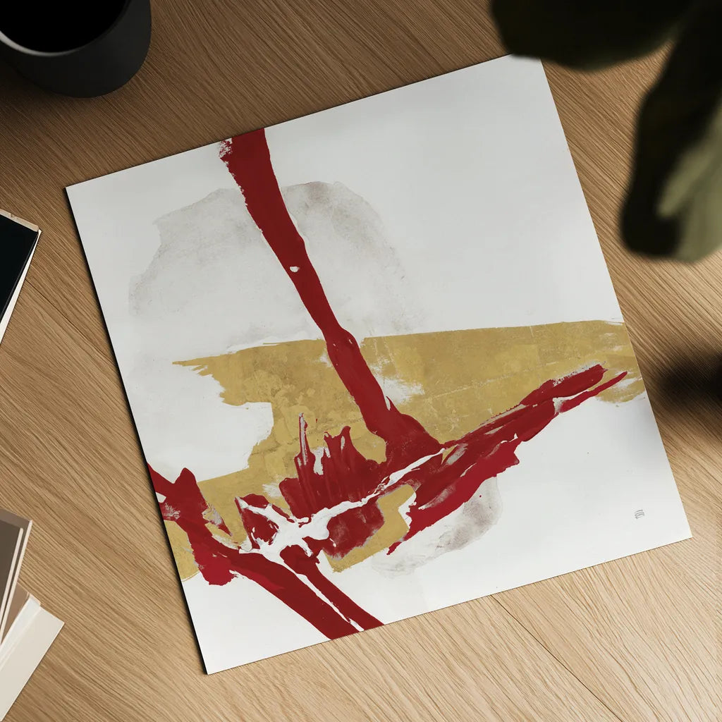 Red Gold IV by Chris Paschke. Shown as a detailed flat fine art print, highlighting archival giclee quality. Available as an archival giclee rolled canvas, fine art paper, or poster print. SKU 55983a.