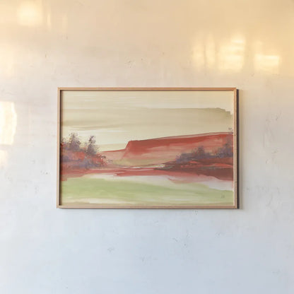 Red Rock III by Chris Paschke. shown as a paper print in a natural frame. Available as a archival giclee rolled canvas, fine art paper, or poster print. SKU 44547i.