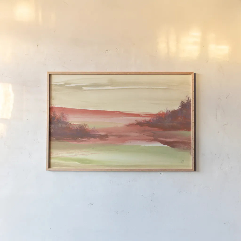 Red Rock IV by Chris Paschke. shown as a paper print in a natural frame. Available as a archival giclee rolled canvas, fine art paper, or poster print. SKU 44548i.