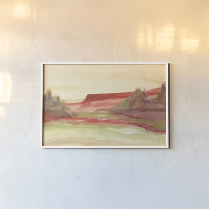 Red Rock V by Chris Paschke. shown as a paper print in a white frame. Available as a archival giclee rolled canvas, fine art paper, or poster print. SKU 44549i.