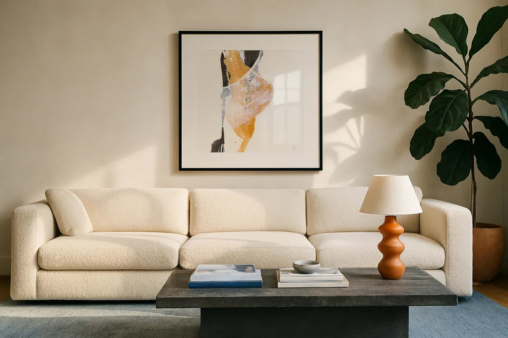 Resistance III by Chris Paschke. Displayed in a glass frame with matte in a clean modern living room. Available as an archival giclee rolled canvas, fine art paper, or poster print. SKU 71905a.