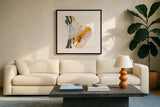 Resistance IV by Chris Paschke. Displayed in a glass frame with matte in a clean modern living room. Available as an archival giclee rolled canvas, fine art paper, or poster print. SKU 71906a.