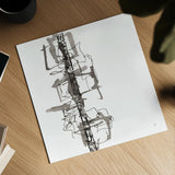 Rope Ladder I by Chris Paschke. Shown as a detailed flat fine art print, highlighting archival giclee quality. Available as an archival giclee rolled canvas, fine art paper, or poster print. SKU 66211a.