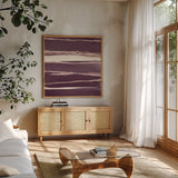 Rose Gold II Purple by Chris Paschke. Shown in a natural wood frame in a cozy modern living room. Available as an archival giclee rolled canvas, fine art paper, or poster print. SKU 59360a.