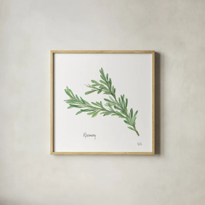 Rosemary v2 by Chris Paschke. Shown in a natural wood glass frame for a timeless modern aesthetic. Available as an archival giclee rolled canvas, fine art paper, or poster print. SKU 28467a.