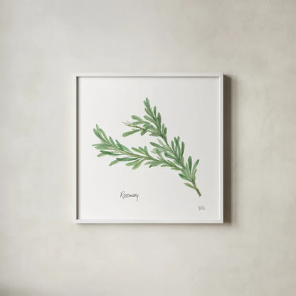 Rosemary v2 by Chris Paschke. Shown in a crisp white glass frame for a clean and minimalist style. Available as an archival giclee rolled canvas, fine art paper, or poster print. SKU 28467a.