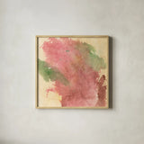 Rouge Growth I by Chris Paschke. Shown in a natural wood glass frame for a timeless modern aesthetic. Available as an archival giclee rolled canvas, fine art paper, or poster print. SKU 37163a.