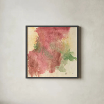 Rouge Growth II by Chris Paschke. Shown in a sleek black glass frame for a contemporary gallery look. Available as an archival giclee rolled canvas, fine art paper, or poster print. SKU 37164a.