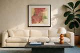 Rouge Growth II by Chris Paschke. Displayed in a glass frame with matte in a clean modern living room. Available as an archival giclee rolled canvas, fine art paper, or poster print. SKU 37164a.