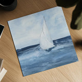 Sailboats I by Chris Paschke. Shown as a detailed flat fine art print, highlighting archival giclee quality. Available as an archival giclee rolled canvas, fine art paper, or poster print. SKU 73874a.