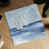 Sailboats III by Chris Paschke. Shown as a detailed flat fine art print, highlighting archival giclee quality. Available as an archival giclee rolled canvas, fine art paper, or poster print. SKU 73876a.
