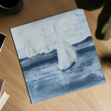Sailboats VI by Chris Paschke. Shown as a detailed flat fine art print, highlighting archival giclee quality. Available as an archival giclee rolled canvas, fine art paper, or poster print. SKU 73879a.
