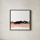 Salmonscape I by Chris Paschke. Shown in a sleek black glass frame for a contemporary gallery look. Available as an archival giclee rolled canvas, fine art paper, or poster print. SKU 81896a.