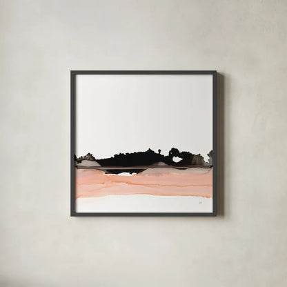 Salmonscape I by Chris Paschke. Shown in a sleek black glass frame for a contemporary gallery look. Available as an archival giclee rolled canvas, fine art paper, or poster print. SKU 81896a.