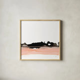 Salmonscape I by Chris Paschke. Shown in a natural wood glass frame for a timeless modern aesthetic. Available as an archival giclee rolled canvas, fine art paper, or poster print. SKU 81896a.