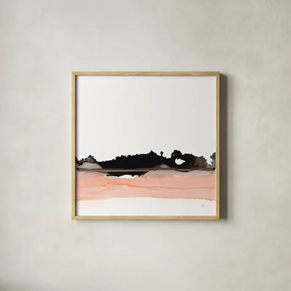 Salmonscape I by Chris Paschke. Shown in a natural wood glass frame for a timeless modern aesthetic. Available as an archival giclee rolled canvas, fine art paper, or poster print. SKU 81896a.