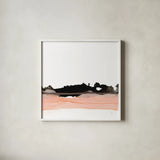 Salmonscape I by Chris Paschke. Shown in a crisp white glass frame for a clean and minimalist style. Available as an archival giclee rolled canvas, fine art paper, or poster print. SKU 81896a.