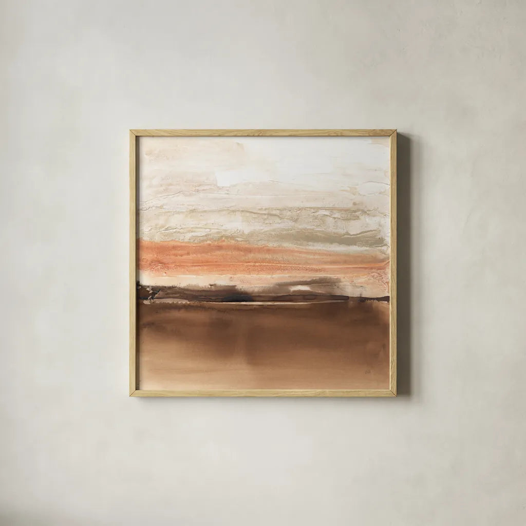 Sand Shadows II by Chris Paschke. Shown in a natural wood glass frame for a timeless modern aesthetic. Available as an archival giclee rolled canvas, fine art paper, or poster print. SKU 78556a.