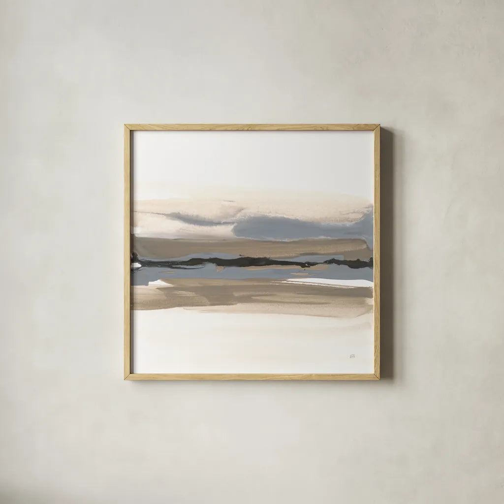 Sand to Sky IV by Chris Paschke. Shown in a natural wood glass frame for a timeless modern aesthetic. Available as an archival giclee rolled canvas, fine art paper, or poster print. SKU 92768a.