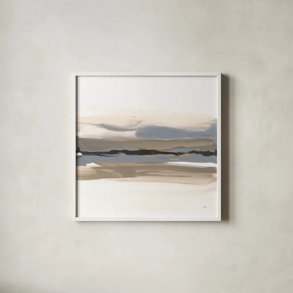 Sand to Sky IV by Chris Paschke. Shown in a crisp white glass frame for a clean and minimalist style. Available as an archival giclee rolled canvas, fine art paper, or poster print. SKU 92768a.