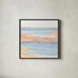 Sandbar I by Chris Paschke. Shown in a sleek black glass frame for a contemporary gallery look. Available as an archival giclee rolled canvas, fine art paper, or poster print. SKU 85533a.