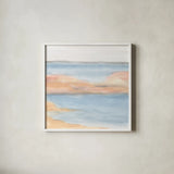 Sandbar I by Chris Paschke. Shown in a crisp white glass frame for a clean and minimalist style. Available as an archival giclee rolled canvas, fine art paper, or poster print. SKU 85533a.