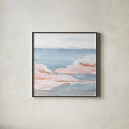 Sandbar IV by Chris Paschke. Shown in a sleek black glass frame for a contemporary gallery look. Available as an archival giclee rolled canvas, fine art paper, or poster print. SKU 85536a.