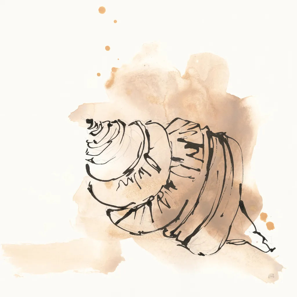 Sandy Conch I by Chris Paschke. SKU 89509a. Archival Giclee Fine art print for wall decor.