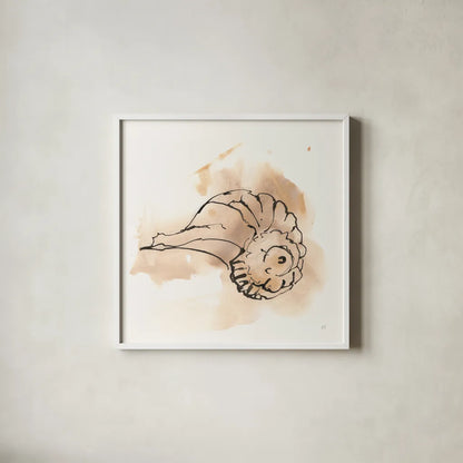 Sandy Conch II by Chris Paschke. Shown in a crisp white glass frame for a clean and minimalist style. Available as an archival giclee rolled canvas, fine art paper, or poster print. SKU 89510a.