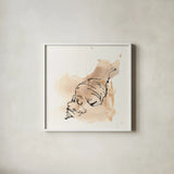 Sandy Conch IV by Chris Paschke. Shown in a crisp white glass frame for a clean and minimalist style. Available as an archival giclee rolled canvas, fine art paper, or poster print. SKU 89512a.