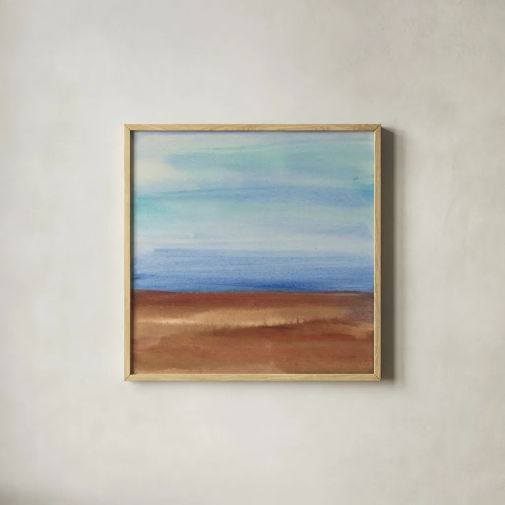 Sandy Ridge I by Chris Paschke. Shown in a natural wood glass frame for a timeless modern aesthetic. Available as an archival giclee rolled canvas, fine art paper, or poster print. SKU 65477a.