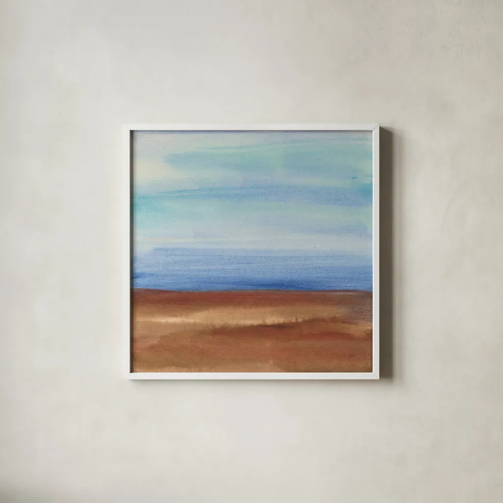 Sandy Ridge I by Chris Paschke. Shown in a crisp white glass frame for a clean and minimalist style. Available as an archival giclee rolled canvas, fine art paper, or poster print. SKU 65477a.