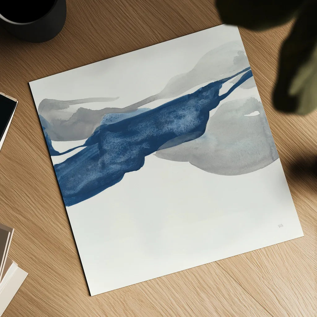 Sapphire and Gray III by Chris Paschke. Shown as a detailed flat fine art print, highlighting archival giclee quality. Available as an archival giclee rolled canvas, fine art paper, or poster print. SKU 34714a.